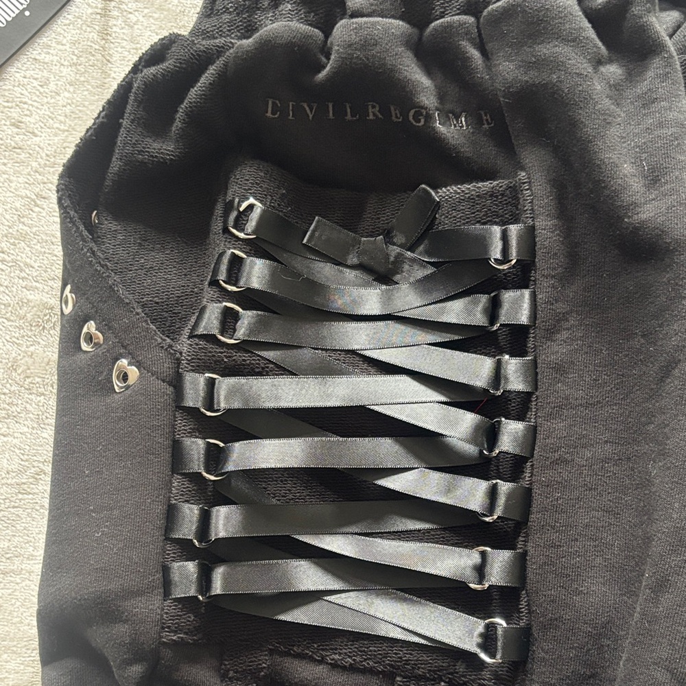 Civil Regime Black Heart Patch Wide-Leg Sweatpants - Picture 5 of 9